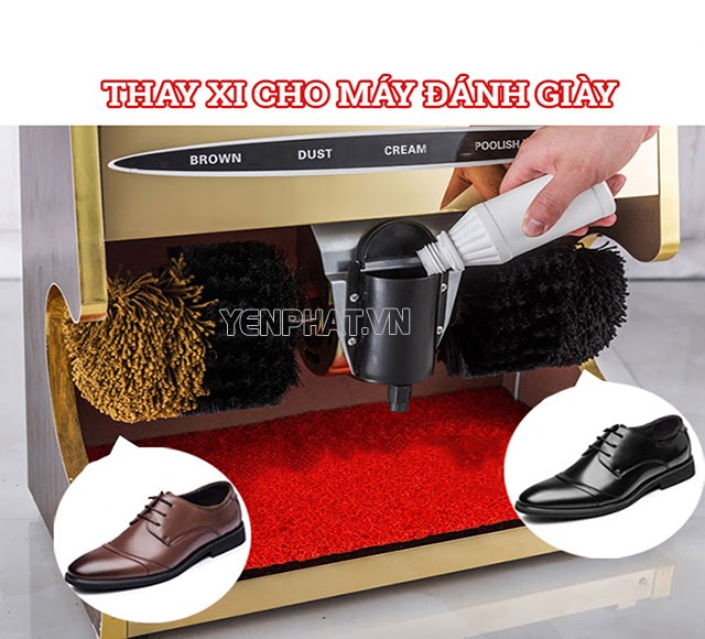 Hướng dẫn chi tiết cách đổ xi vào máy đánh giày